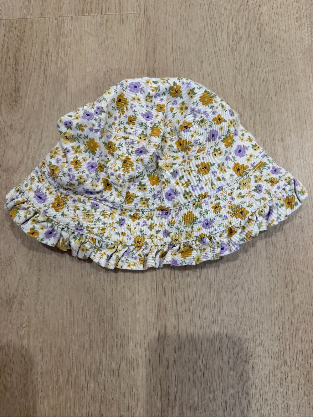 H&M Floral Ruffle Bucket Hat - Yellow & Lavender